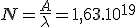 N=\frac{A}{\lambda}=1,63 . 10^{19}